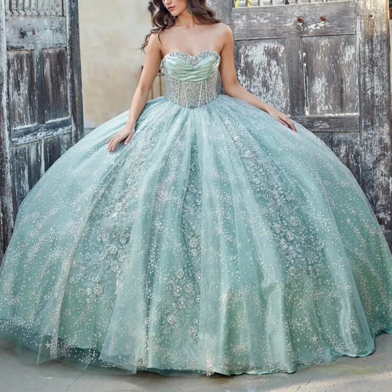 Мятно-зеленые блестящие платья Quinceanera с открытыми плечами, бальное платье Sweet 16, платье с аппликацией, кружевными бусинами, тюлевые платья для дня рождения, вечеринки, Vestidos 15
Мятно-зеленые блестящие платья Quinceanera с открытыми плечами, бальное платье Sweet 16, платье с аппликацией, кружевными бусинами, тюлевые платья для дня рождения, вечеринки, Vestidos 15