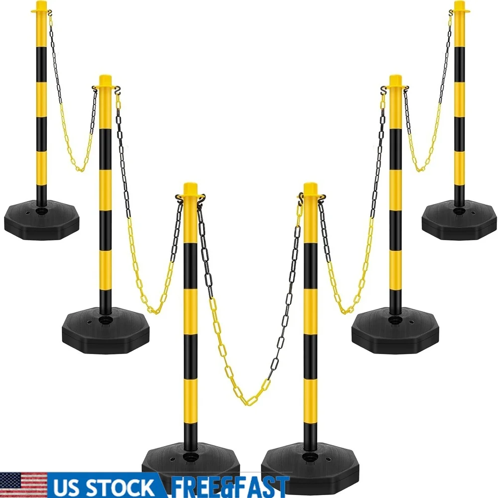 Traffic Cone Stanchion Post Set Adjustable Height with 6.6ft Link Chain S Hooks Crowd Control Barrier Portable Parking Safety
Traffic Cone Stanchion Post Set Adjustable Height with 6.6ft Link Chain S Hooks Crowd Control Barrier Portable Parking Safety