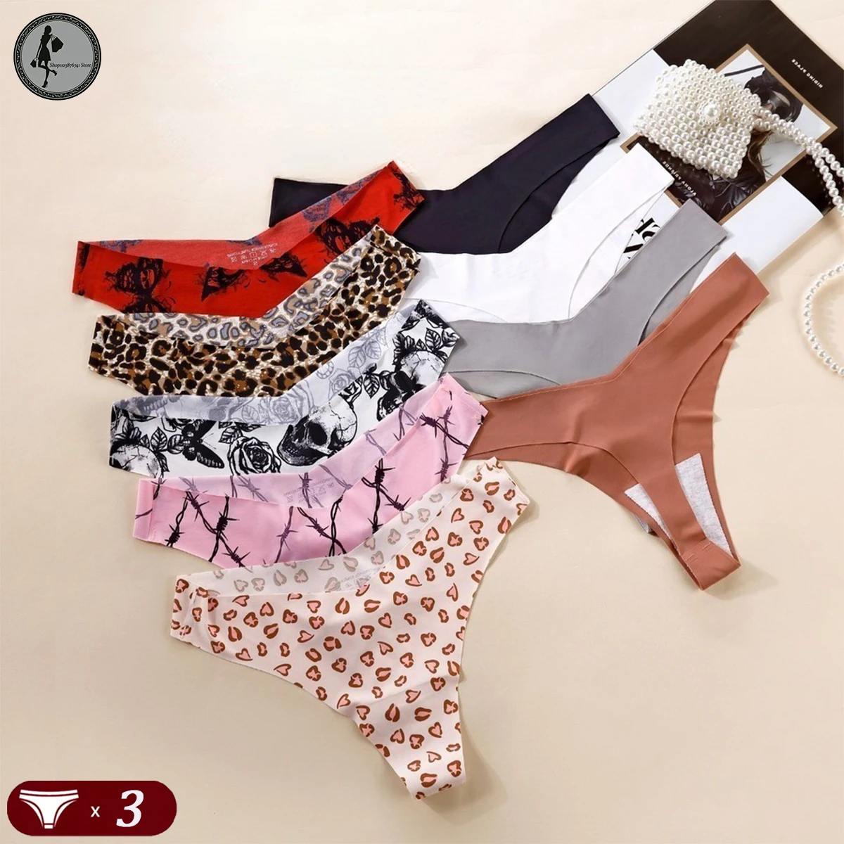 3 Pcs Women's Thong G String Seamless Ice Silk Sexy Low Rise Thong Sports Bikini Plus Size Women's Print Leopard Print Panties
3 Pcs Women's Thong G String Seamless Ice Silk Sexy Low Rise Thong Sports Bikini Plus Size Women's Print Leopard Print Panties