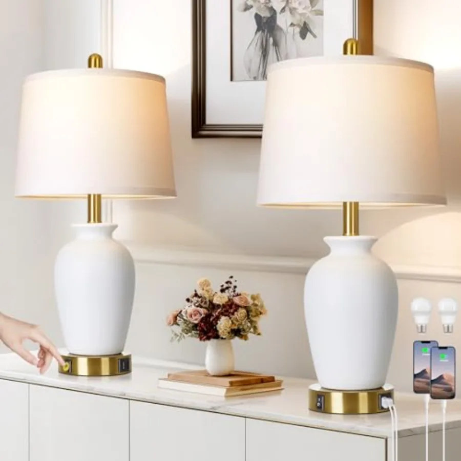 Set of 2 Ceramic Modern Table Lamps with Ginger Jar Design - for Living RoomDining Room Bedroom Office Nightstand End Table
Set of 2 Ceramic Modern Table Lamps with Ginger Jar Design - for Living RoomDining Room Bedroom Office Nightstand End Table