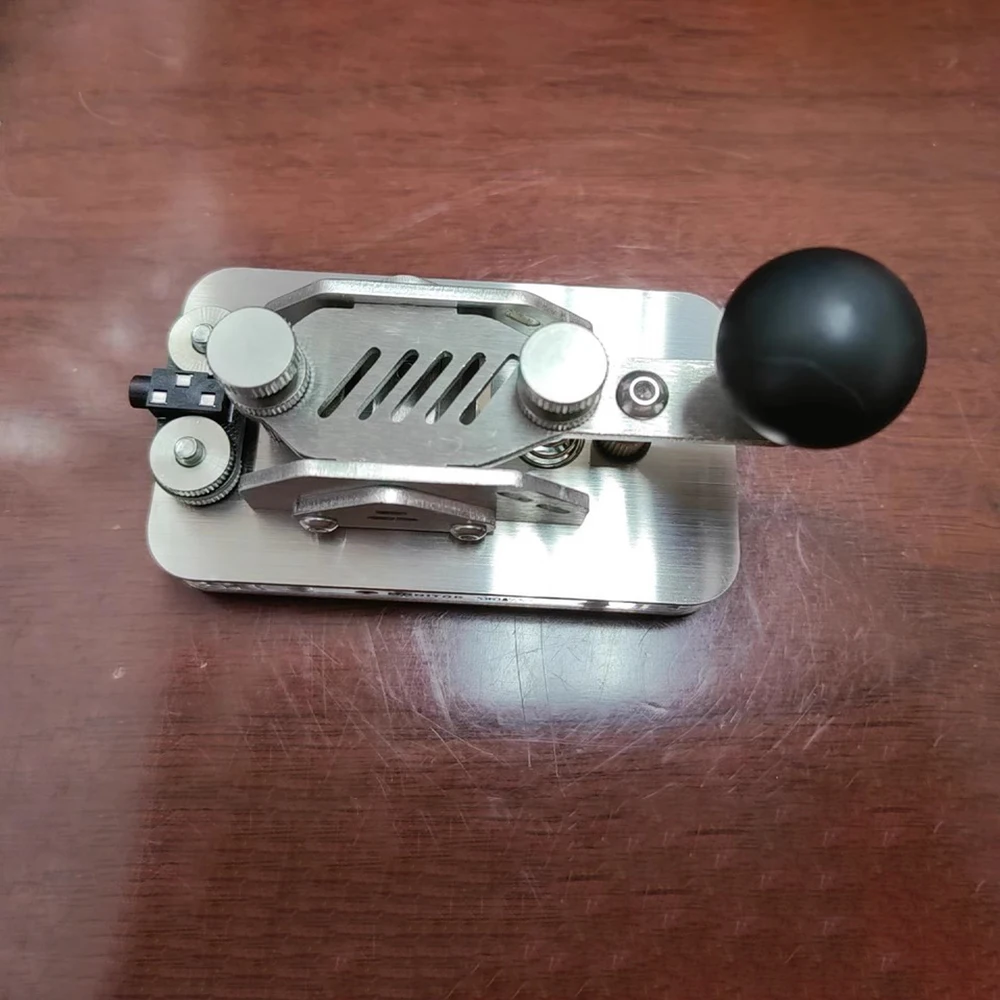 Manual Morse Code Keyer - Durable Stainless Steel CW Practice Key for Ham Radio, Shortwave Telegraphy & Computer Learning
