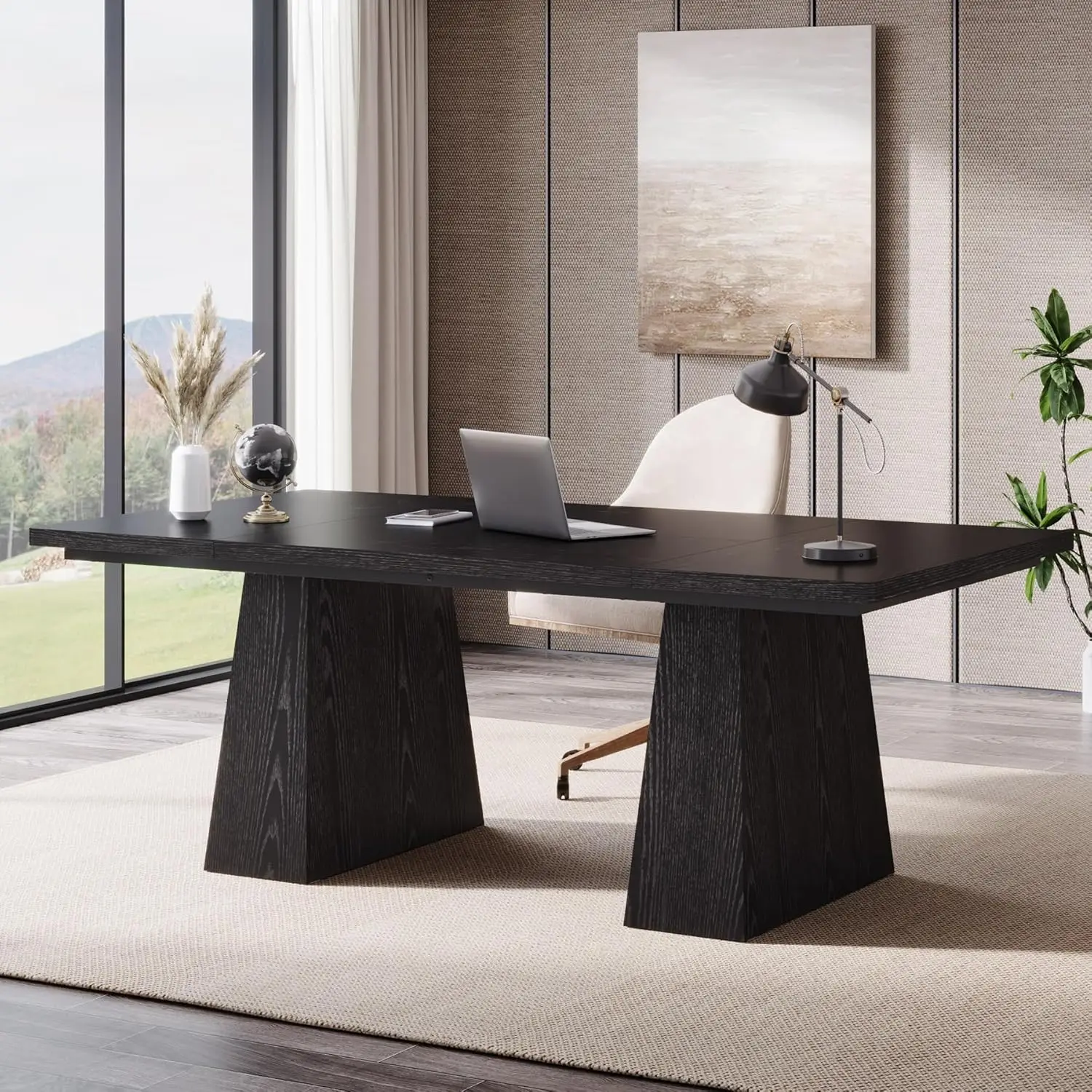 63 Inch Executive Desk Large Office Computer Desk with Double Pedestal Modern Simple Workstations Writing Table Conference
63 Inch Executive Desk Large Office Computer Desk with Double Pedestal Modern Simple Workstations Writing Table Conference