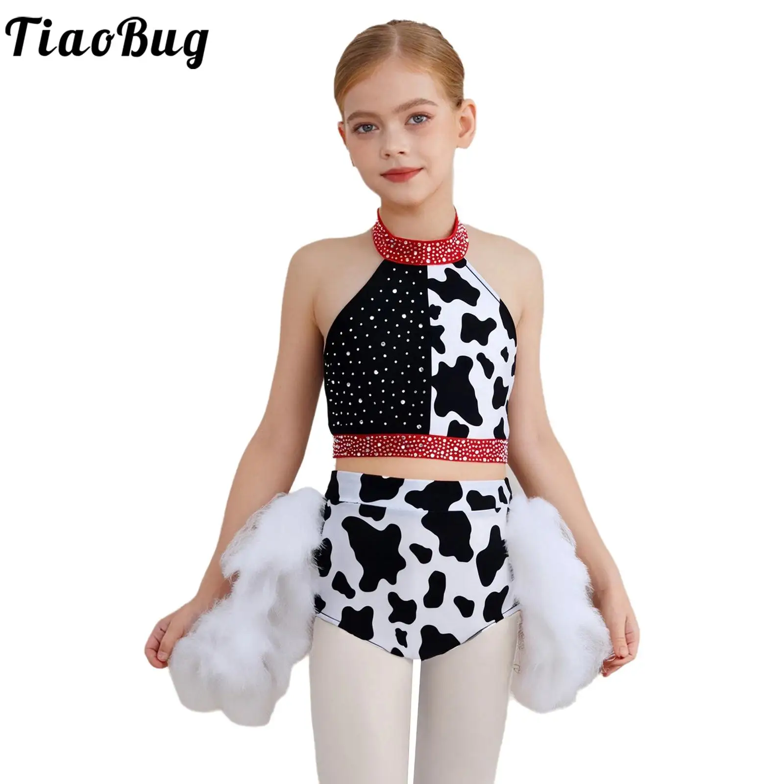 Kids Girls De Vil Costumes Cosplay Outfit Dance Halter Crop Top And Faux Feather Tutu Skirts for Halloween Cosplay Themed Party
Kids Girls De Vil Costumes Cosplay Outfit Dance Halter Crop Top And Faux Feather Tutu Skirts for Halloween Cosplay Themed Party