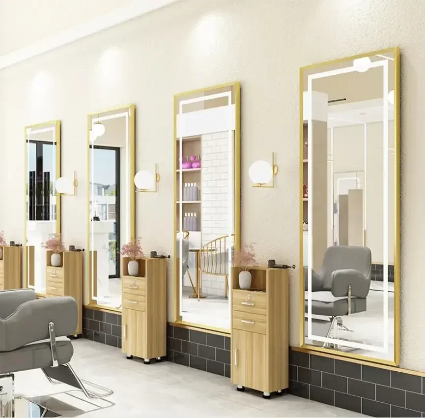 Barber shop mirror special lighting LED floor mirror for hair salon
Barber shop mirror special lighting LED floor mirror for hair salon