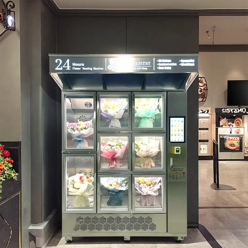 FOODLINE Customized Touch Screen Intelligent Flower Vending Machine 24H Unmanned Remote Monitoring QR Pay
FOODLINE Customized Touch Screen Intelligent Flower Vending Machine 24H Unmanned Remote Monitoring QR Pay