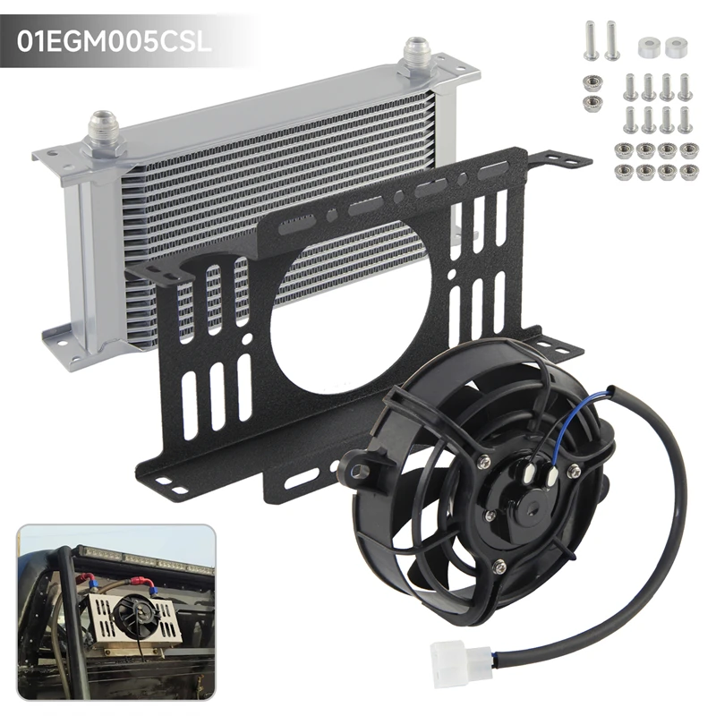 Oil Cooler AN8 / AN10 19 Row 248mm +5.5" Electric Fan Rear Kit 7/8"-14 UNF / 3/4"-16 UNF 12V 30W Universal Aluminum Black/Silver
Oil Cooler AN8 / AN10 19 Row 248mm +5.5" Electric Fan Rear Kit 7/8"-14 UNF / 3/4"-16 UNF 12V 30W Universal Aluminum Black/Silver