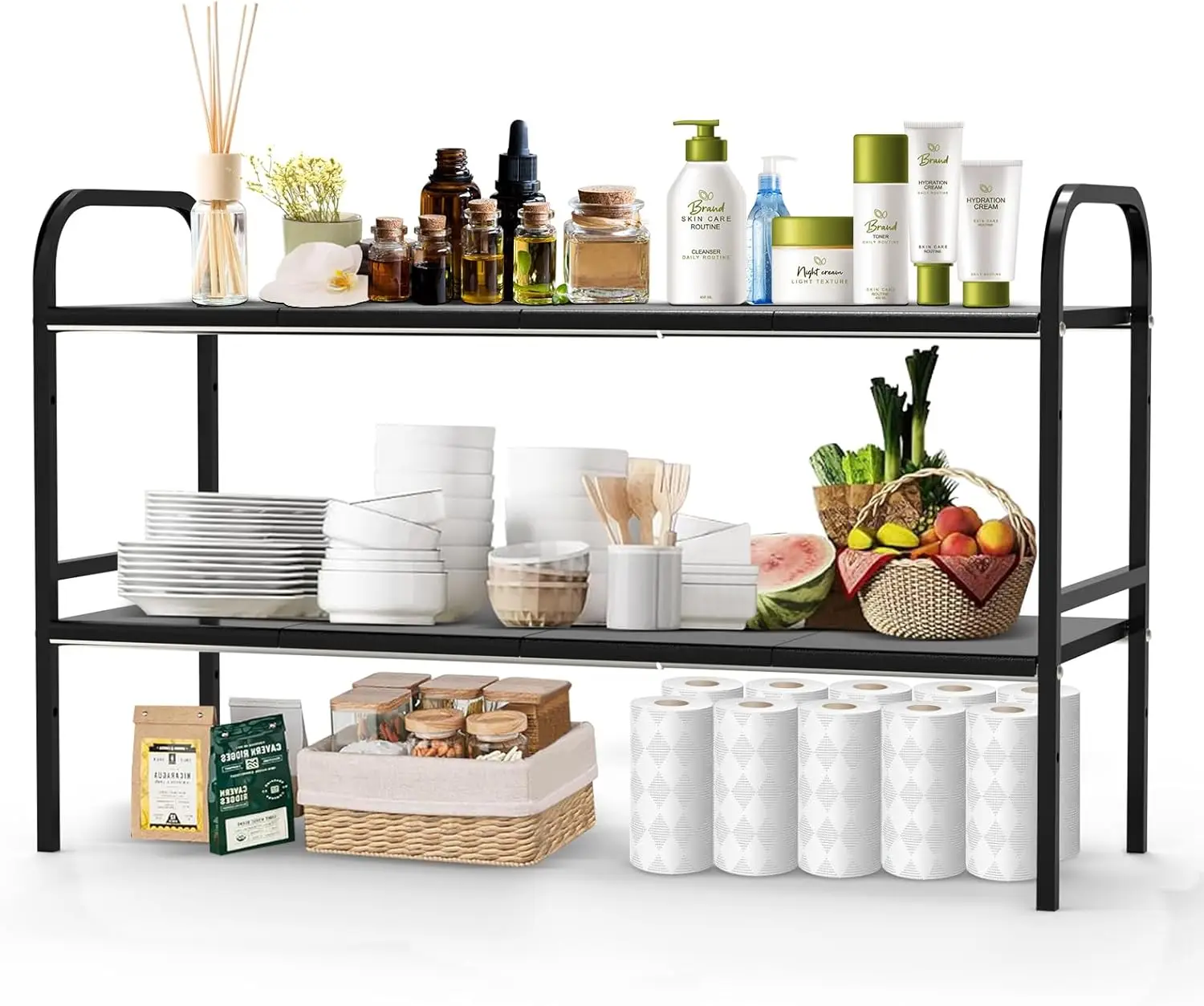 Expandable 2-Tier Under Sink Organizer, 8 Removable Plastic Boards, Tool-Free Installation (Black, 2-Tier 8 Boards)
Expandable 2-Tier Under Sink Organizer, 8 Removable Plastic Boards, Tool-Free Installation (Black, 2-Tier 8 Boards)
