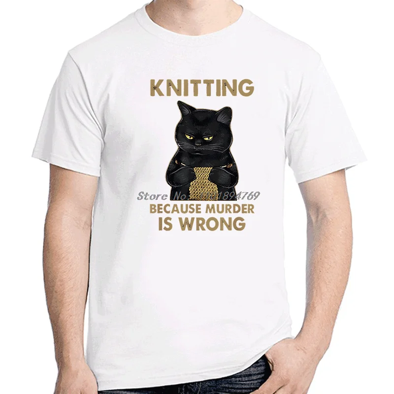 Cat Knits Knitting Because Murder Is Wrong Funny Graphic Tees Summer New Shirts And T-Shirts Streetwear Cotton Mens Clothes
Cat Knits Knitting Because Murder Is Wrong Funny Graphic Tees Summer New Shirts And T-Shirts Streetwear Cotton Mens Clothes