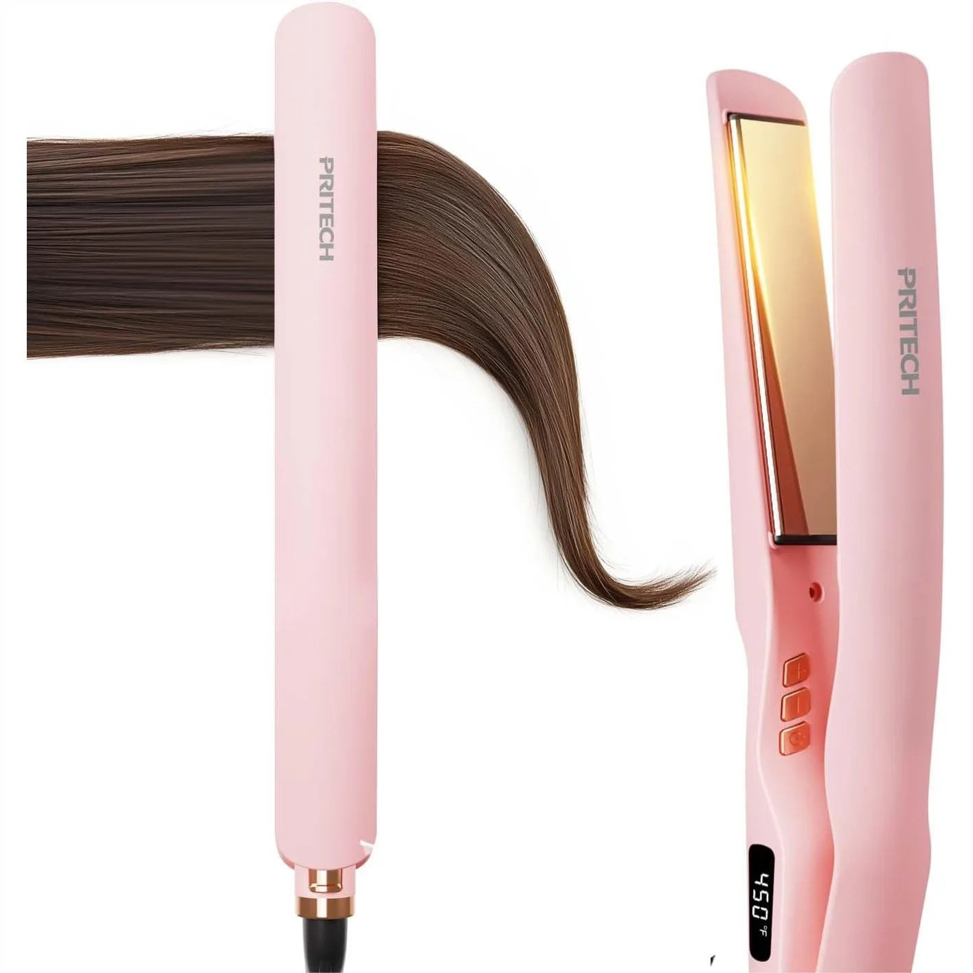 Pink Flat Iron Hair Straightener 1 Inch - Fast Heating with Negative Ions, 12 Temp Settings, Auto Shut Off & Dual Voltage for
Pink Flat Iron Hair Straightener 1 Inch - Fast Heating with Negative Ions, 12 Temp Settings, Auto Shut Off & Dual Voltage for