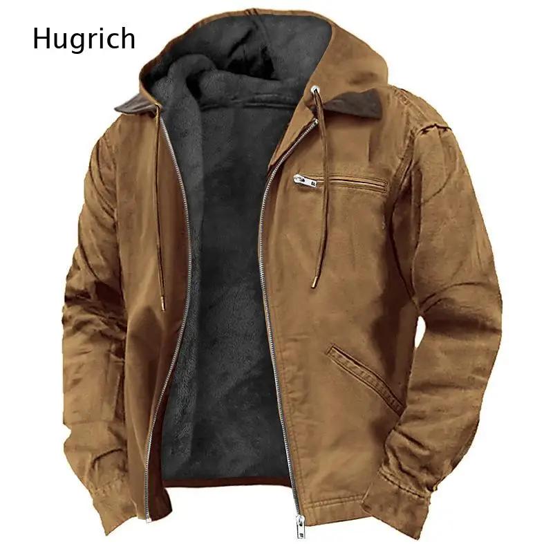 Brown Fleece Lined Detachable Hood Canvas Jacket Mens Retro Warm Winter Work Trucker Coat
Brown Fleece Lined Detachable Hood Canvas Jacket Mens Retro Warm Winter Work Trucker Coat