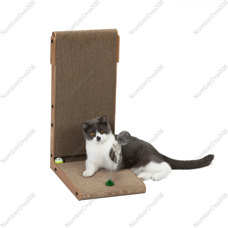 L-shaped Cat Scratching Board Cat Toy- Corrugated Cardboard + MDF, Walnut Color
L-shaped Cat Scratching Board Cat Toy- Corrugated Cardboard + MDF, Walnut Color