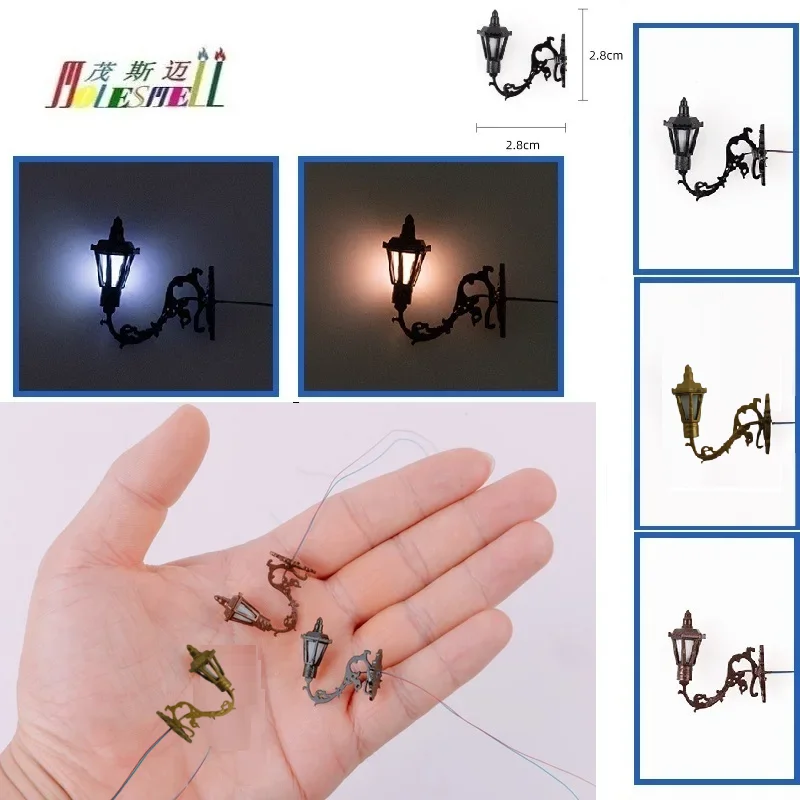 10x Miniature Wall Lamp Model Scale:1:87 Black/Golden/Bronze 3V White/Warm white Led Light Diy Making Garden Lamp Layout Diorama
10x Miniature Wall Lamp Model Scale:1:87 Black/Golden/Bronze 3V White/Warm white Led Light Diy Making Garden Lamp Layout Diorama