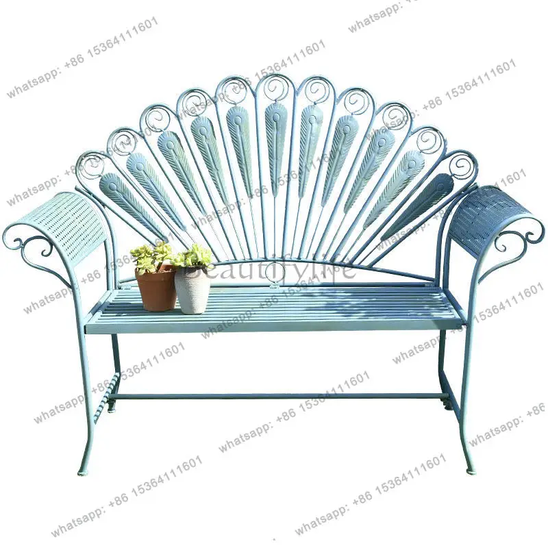 American wrought iron backrest double bench courtyard outdoor garden leisure chair
American wrought iron backrest double bench courtyard outdoor garden leisure chair