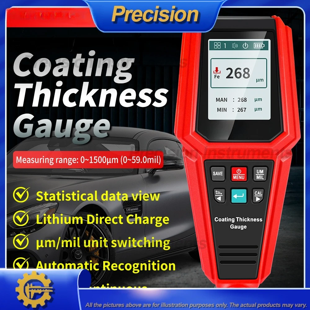 2026 Digital Coating Thickness Gauge for Car Paint High Precision Film Measurement Instrument HT616