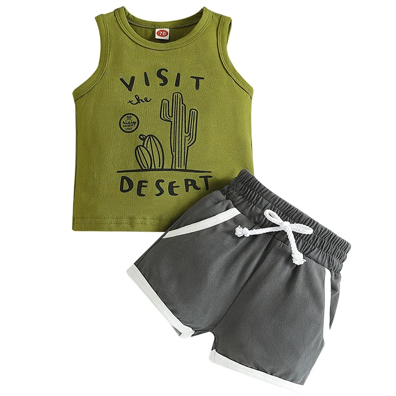 2Piece Kids Summer Outfits Baby Boy Clothes Casual Cartoon Print Letter Sleeveless Cotton Tops+Shorts Newborn Clothing Set BC589
2Piece Kids Summer Outfits Baby Boy Clothes Casual Cartoon Print Letter Sleeveless Cotton Tops+Shorts Newborn Clothing Set BC589