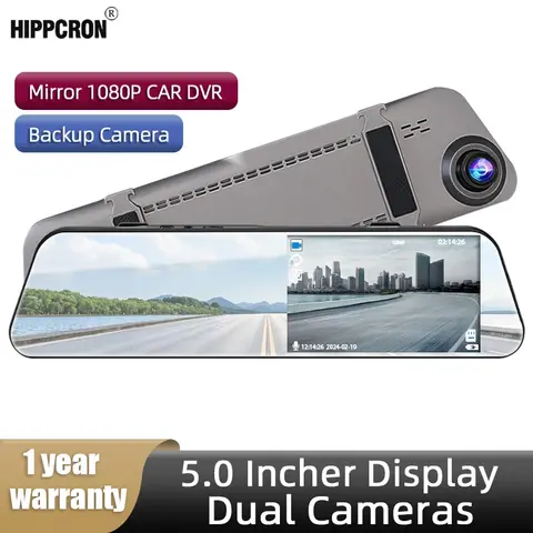 5 Inch Driving Recorder Car DVR Rearview Mirror Dual Lens Car Recorder 1080P Front and Rear View Camera Automotive General
