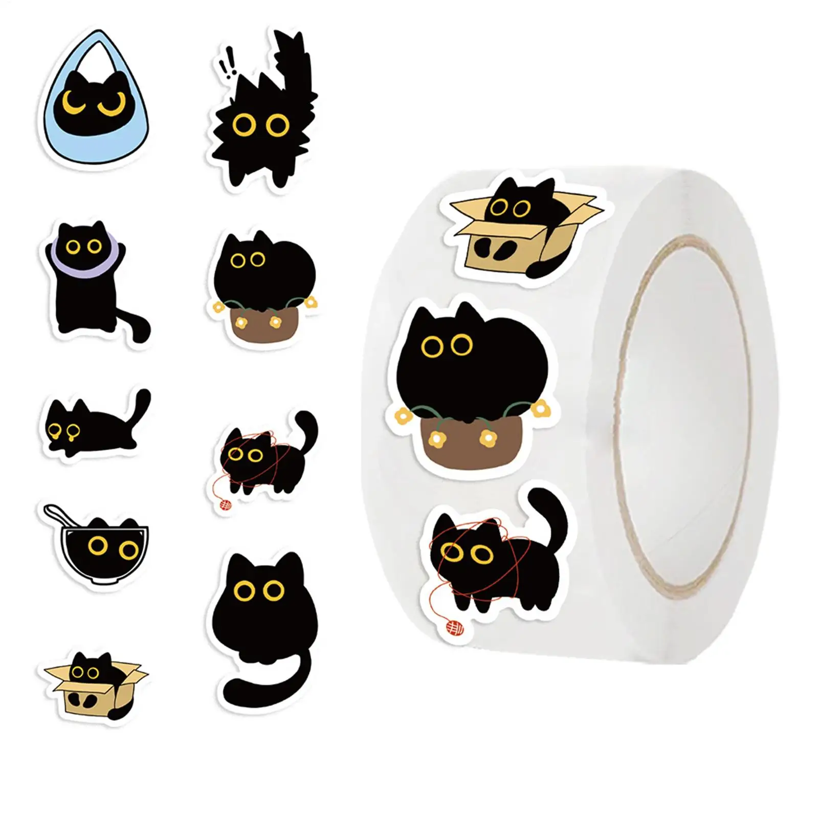 500PCS Ten Different Patterns Black Cat Roll Stickers Small Pattern Decoration DIY Luggage Skateboard Water Cup Stickers
500PCS Ten Different Patterns Black Cat Roll Stickers Small Pattern Decoration DIY Luggage Skateboard Water Cup Stickers