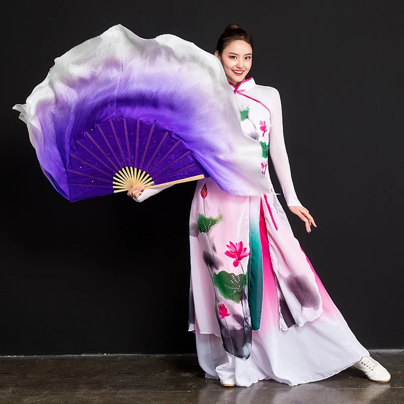 Purple White Gradient Belly Dance Silk Veils 1 Pair Real Silk Bamboo Dance Fan Dual Side Extra Long Machine Rolled Flowy Light
Purple White Gradient Belly Dance Silk Veils 1 Pair Real Silk Bamboo Dance Fan Dual Side Extra Long Machine Rolled Flowy Light