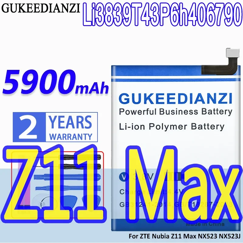 Аккумулятор GUKEEDIANZI большой емкости Li3839T43P6h 406790 5900 мАч для ZTE Nubia Z11 Max NX523 NX523J аккумуляторы для мобильных телефонов
Аккумулятор GUKEEDIANZI большой емкости Li3839T43P6h 406790 5900 мАч для ZTE Nubia Z11 Max NX523 NX523J аккумуляторы для мобильных телефонов