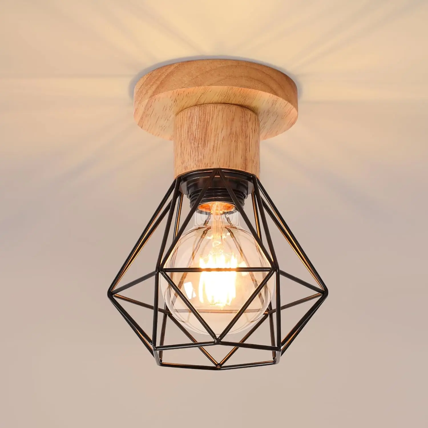 Wood LED E27 Ceiling Lights Vintage Chandelier Industrial Ceiling Lamp for Kitchen Living Room Bar Wire Cage Lampshade Lighting
Wood LED E27 Ceiling Lights Vintage Chandelier Industrial Ceiling Lamp for Kitchen Living Room Bar Wire Cage Lampshade Lighting