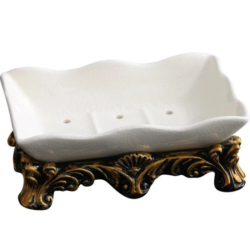 Керамическая мыльница в европейском стиле в стиле ретро, домашняя ванная комната, мыльница с двойной сеткой, сливной держатель для мыла
Керамическая мыльница в европейском стиле в стиле ретро, домашняя ванная комната, мыльница с двойной сеткой, сливной держатель для мыла