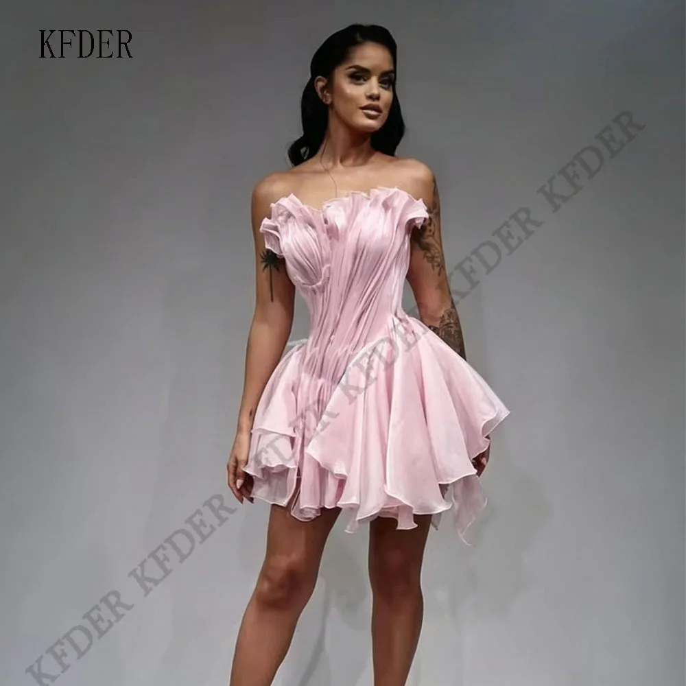 Charming Sexy Pink Tiered Mini Sleeveless Wedding Night Party Dresses Lace up Back Ruched Cocktail Formal Bridal Dress Gown
Charming Sexy Pink Tiered Mini Sleeveless Wedding Night Party Dresses Lace up Back Ruched Cocktail Formal Bridal Dress Gown