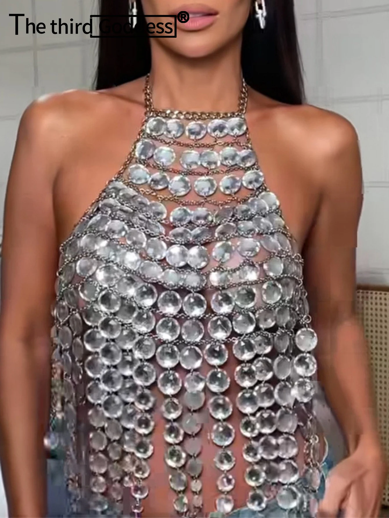 Sexy y2k clothes metal rhinestone corset crop top women summer see through beach halter tank top woman cropped club party tops
Sexy y2k clothes metal rhinestone corset crop top women summer see through beach halter tank top woman cropped club party tops