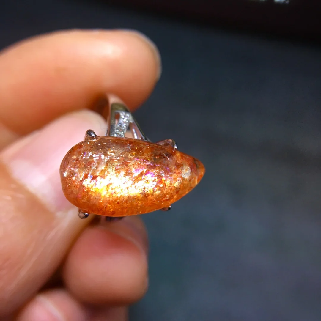 Natural Sunstone Gold Orange Strawberry Adjustable Ring Women Flash 15.7/10.3mm Silver Oval Beads Ring AAAAAA
Natural Sunstone Gold Orange Strawberry Adjustable Ring Women Flash 15.7/10.3mm Silver Oval Beads Ring AAAAAA