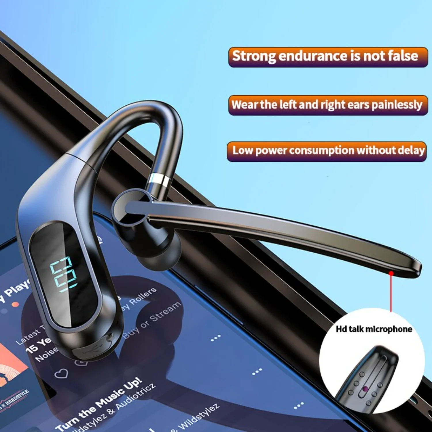 Kj12 Bluetooth Headset Digital Power Display Clear Sound Quality Long Battery Life Business Headset In-ear Comfortable
Kj12 Bluetooth Headset Digital Power Display Clear Sound Quality Long Battery Life Business Headset In-ear Comfortable