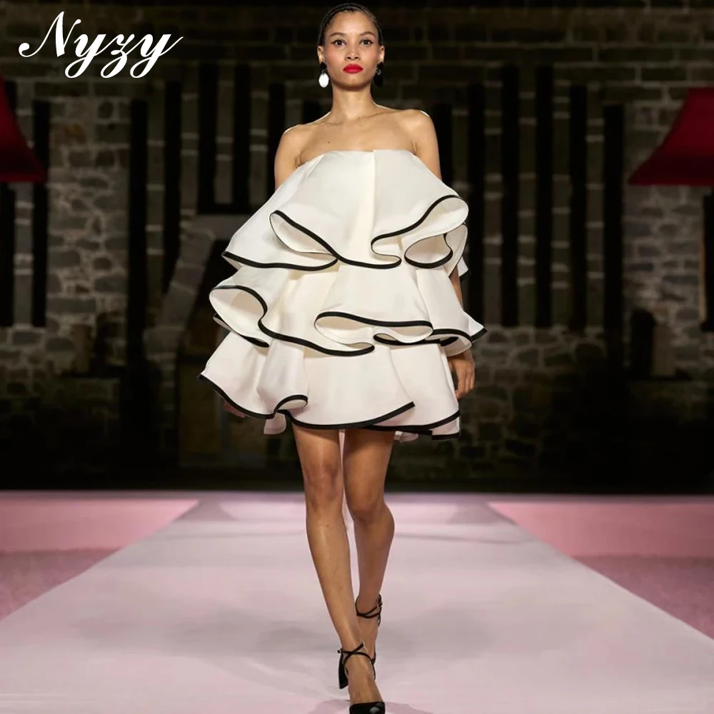 NYZY C419 Tiered Organza Ruffles White Black Cocktail Dresses 2025 Celebrity Prom Party Gowns Customized
NYZY C419 Tiered Organza Ruffles White Black Cocktail Dresses 2025 Celebrity Prom Party Gowns Customized
