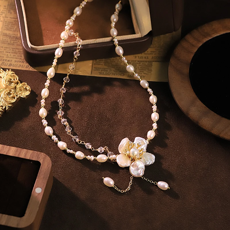 GLSEEVO Natural Freshwater Pearl Flower Necklace for Women Wedding Bridal Engagement Pearl Floral Necklace Dainty Jewelry
GLSEEVO Natural Freshwater Pearl Flower Necklace for Women Wedding Bridal Engagement Pearl Floral Necklace Dainty Jewelry