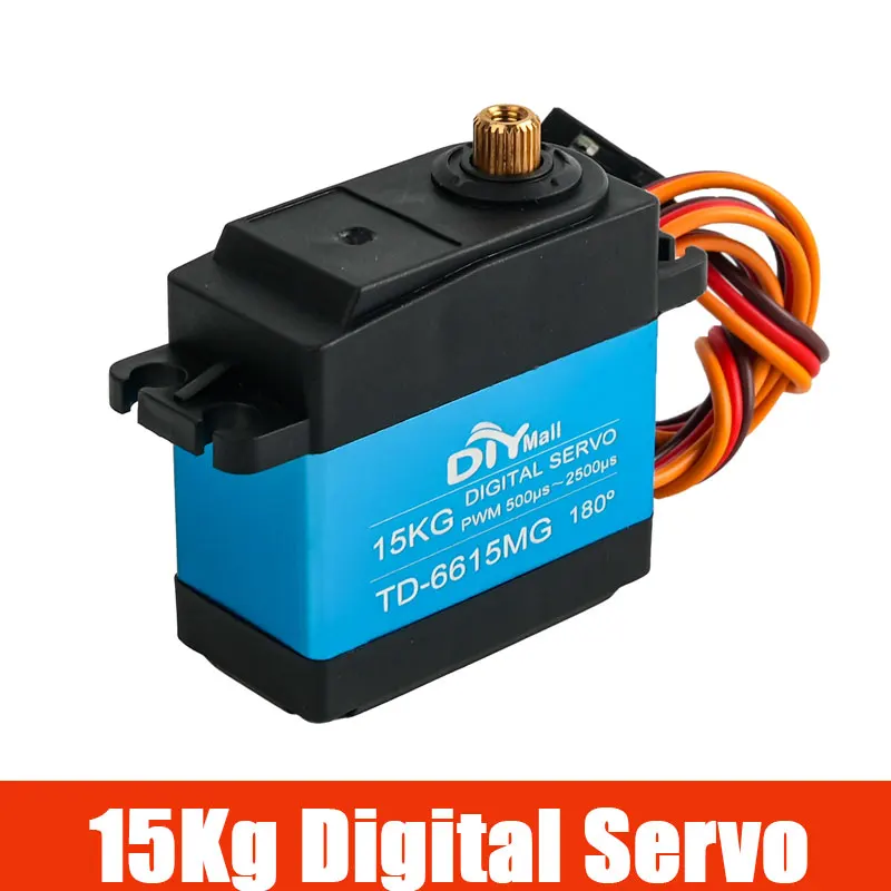 TD-6615MG 15KG Standard Digital RC Servo 180 Degree 25T Metal Gear Motor High Torque Baja Servos For RC Car Crawler Robot Arm
TD-6615MG 15KG Standard Digital RC Servo 180 Degree 25T Metal Gear Motor High Torque Baja Servos For RC Car Crawler Robot Arm