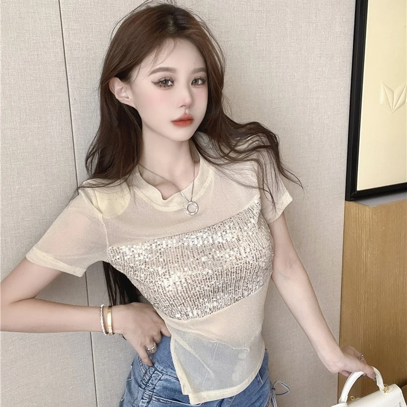 Sweet And Spicy Ice Silk Sequin ort Sve Женский летний модный легкий утягивающий дизайн Me Top Street Sle
Sweet And Spicy Ice Silk Sequin ort Sve Женский летний модный легкий утягивающий дизайн Me Top Street Sle