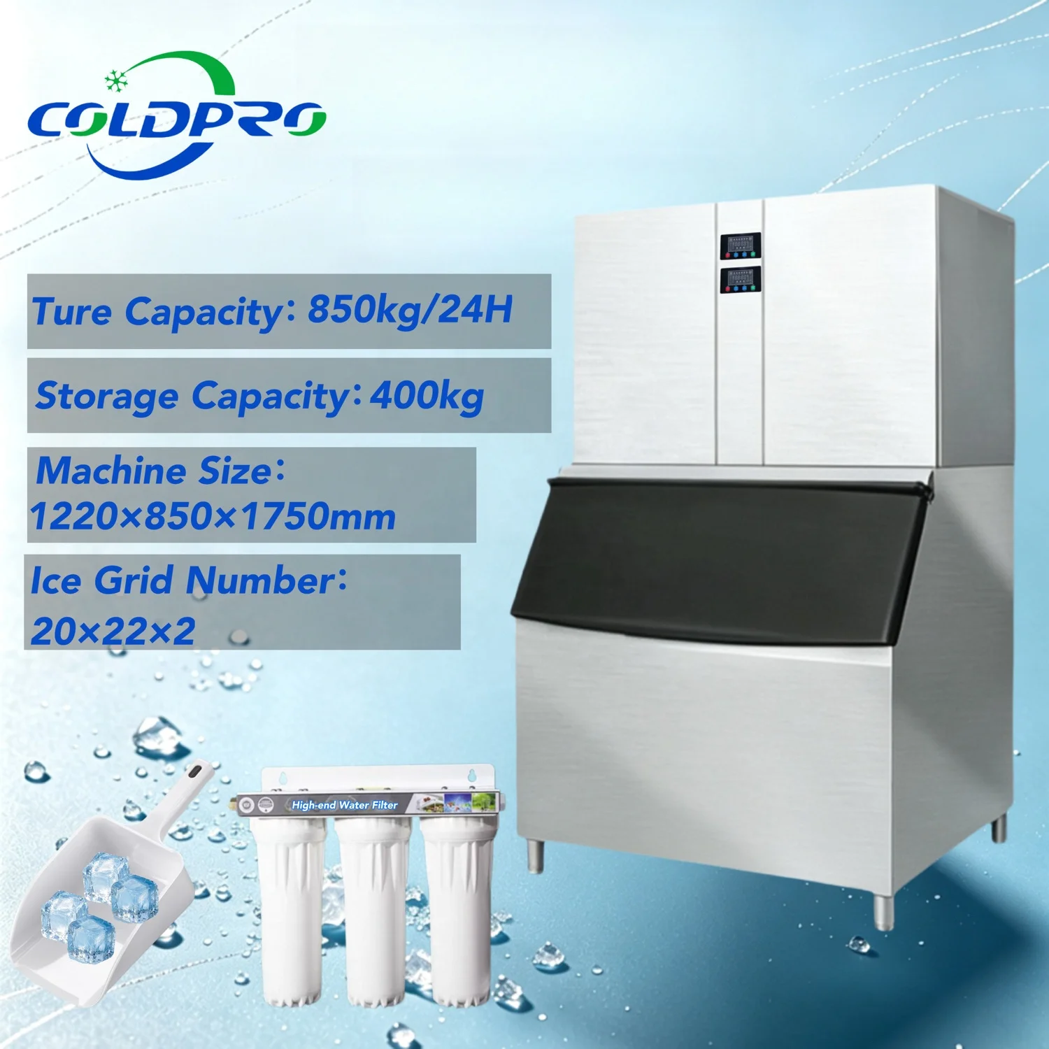 Commercial 1 Ton Capacity Ice Cube Maker Machine Copeland Compressor Stainless Steel Air/Water Cooling 400kg Storage
Commercial 1 Ton Capacity Ice Cube Maker Machine Copeland Compressor Stainless Steel Air/Water Cooling 400kg Storage