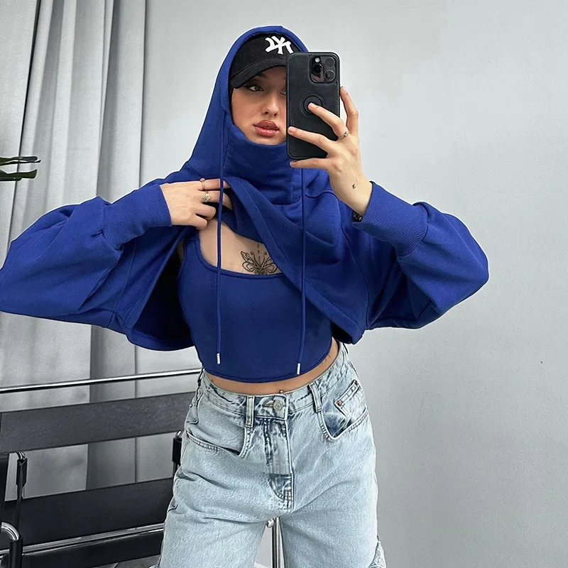 2024 Autumn Women Solid 2 Piece Hoodies Tank + Long Sleeve Loose Hooded Sweatshirts Crop Tops Fashion Streetwear Outfits
2024 Autumn Women Solid 2 Piece Hoodies Tank + Long Sleeve Loose Hooded Sweatshirts Crop Tops Fashion Streetwear Outfits