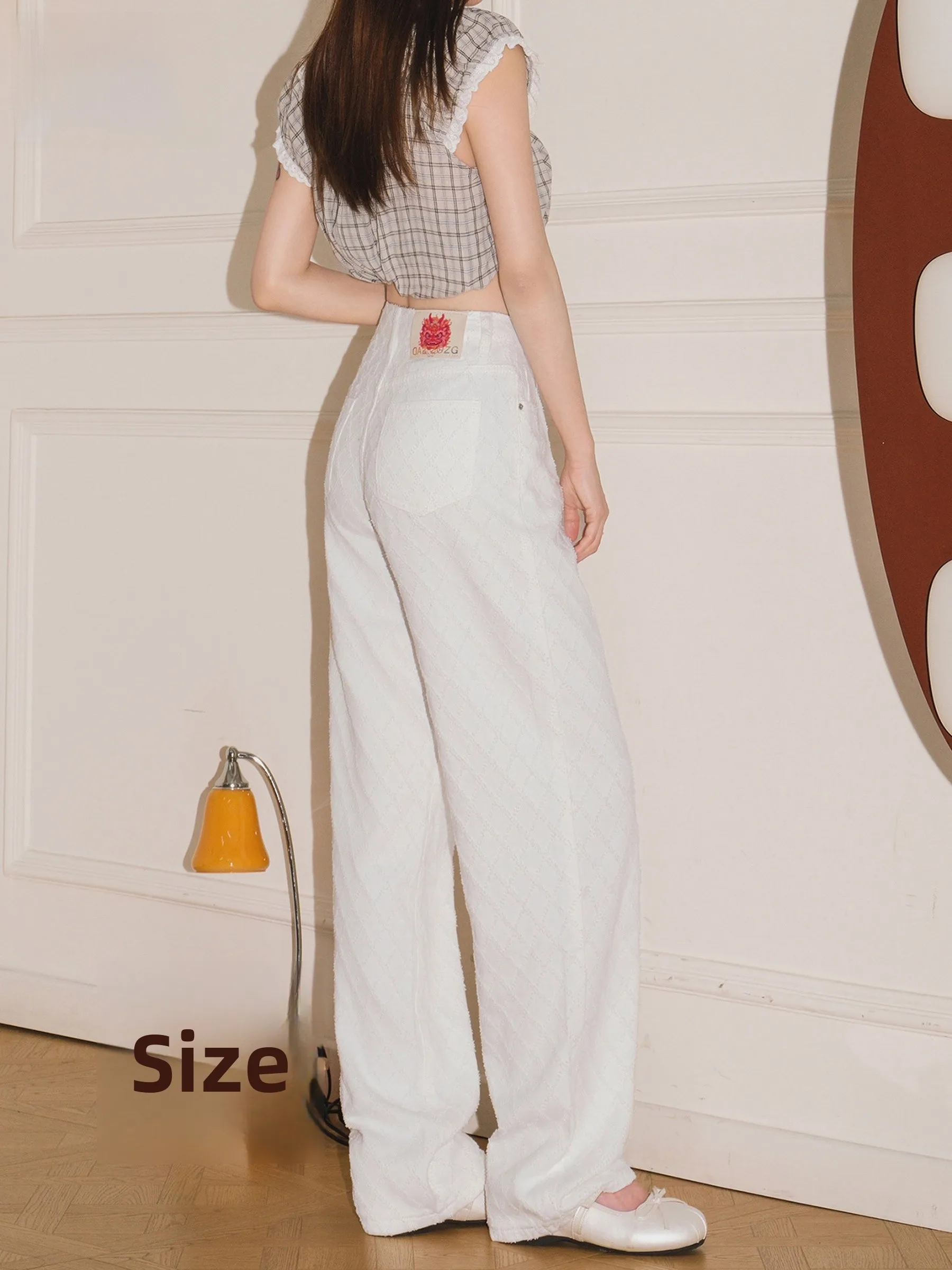 High Waist Wide Leg Denim Pants Women's Summer Thin Loose Drape Straight Leg Pants Lacey Polka Dot Pleated Jeans
High Waist Wide Leg Denim Pants Women's Summer Thin Loose Drape Straight Leg Pants Lacey Polka Dot Pleated Jeans