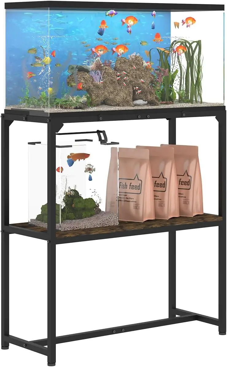 30 Gallon Fish Tank Stand, 30"L x 12"W x 32.2"H, 2 Tier Storage Shelf, Heavy Duty Metal Frame, Black
30 Gallon Fish Tank Stand, 30"L x 12"W x 32.2"H, 2 Tier Storage Shelf, Heavy Duty Metal Frame, Black