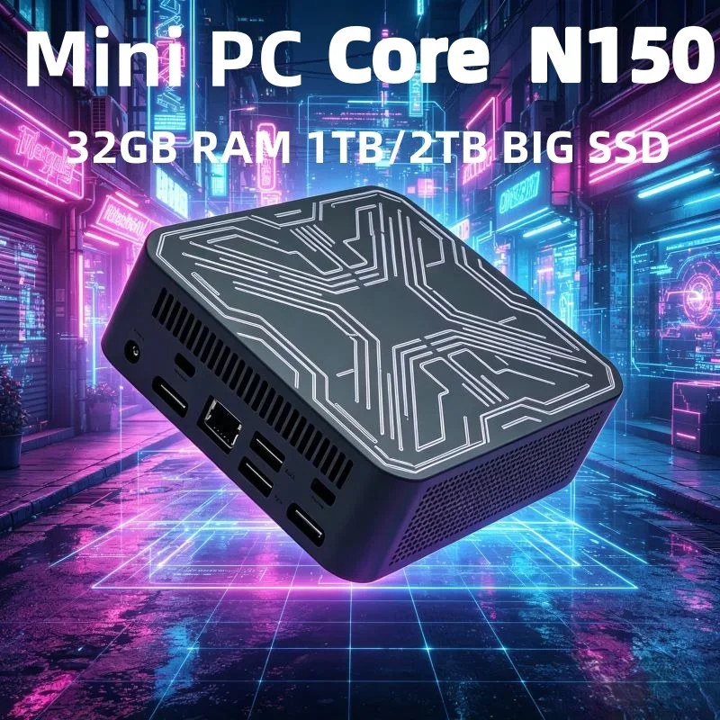 New Core N150 Office Mini PC, Compact Portable Host, WiFi6 Bluetooth5.2, Dual Gigabit LAN Triple 4K Multi Display Mini PC
New Core N150 Office Mini PC, Compact Portable Host, WiFi6 Bluetooth5.2, Dual Gigabit LAN Triple 4K Multi Display Mini PC