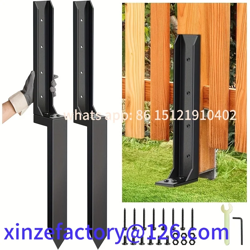 Customizable 1/2 Pcs Heavy-Duty Steel Fence Post Repair Kit with Ground Anchors - Black
Customizable 1/2 Pcs Heavy-Duty Steel Fence Post Repair Kit with Ground Anchors - Black
