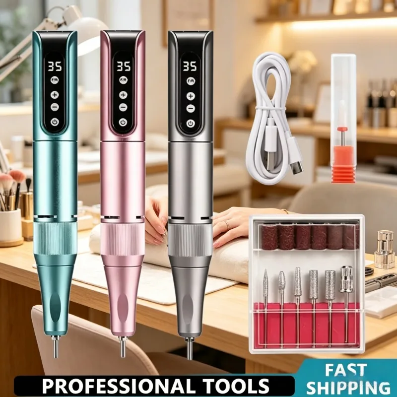 35000RPM Wireless Nail Drill Pen USB Rechargeable Portable Manicure Tool for Salon Nail File & Polishing
35000RPM Wireless Nail Drill Pen USB Rechargeable Portable Manicure Tool for Salon Nail File & Polishing