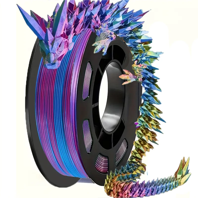 Silk Tri-Color Filament, Silk PLA Filament, 1.75mm, 3D Printer Filament with Color Gradient, 250g Spool, Dimensional Accuracy: +
Silk Tri-Color Filament, Silk PLA Filament, 1.75mm, 3D Printer Filament with Color Gradient, 250g Spool, Dimensional Accuracy: +