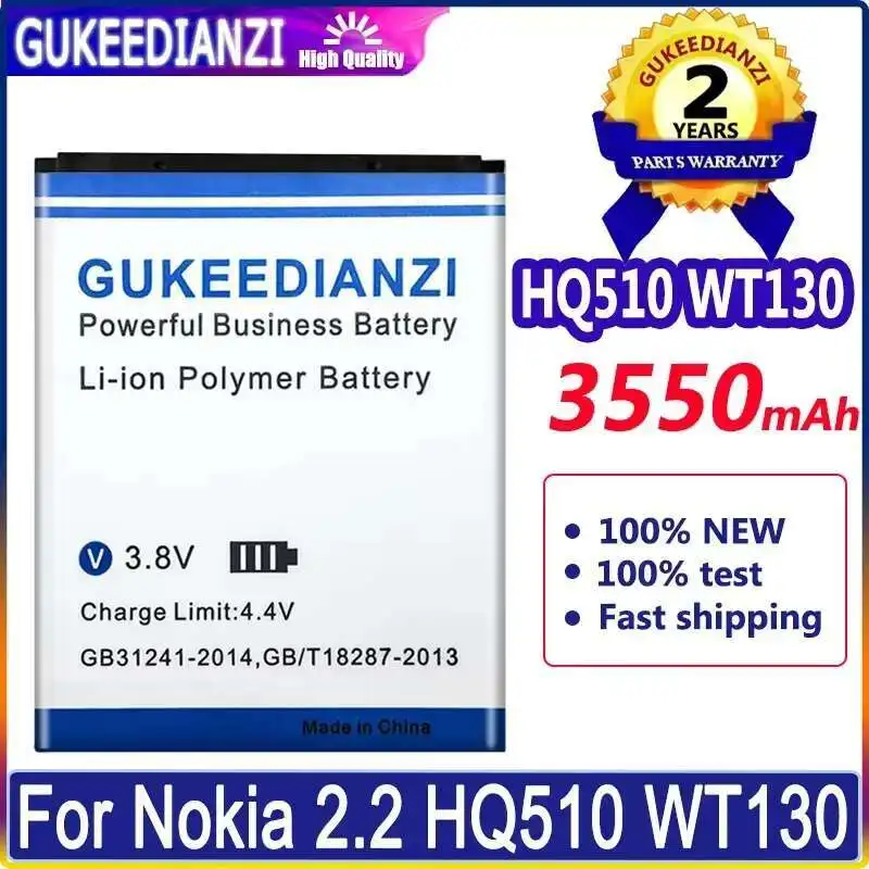 Mobile Phone Battery Good Low-Temperature Performance 3550Mah HQ510 WT130 Premium Replacement For Nokia 2.2
Mobile Phone Battery Good Low-Temperature Performance 3550Mah HQ510 WT130 Premium Replacement For Nokia 2.2