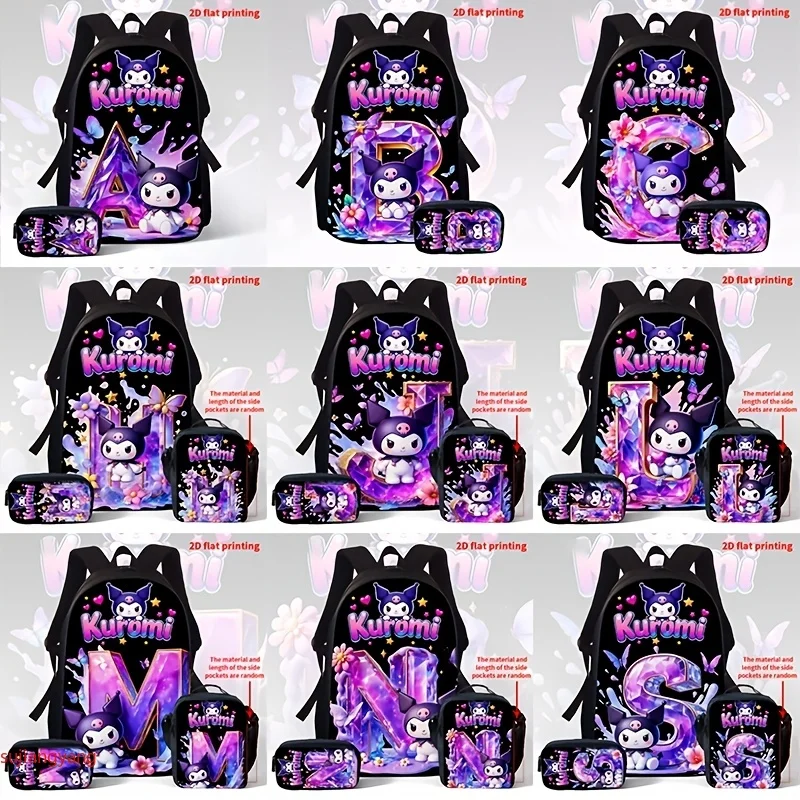 Kuromi-Themed Casual Backpack Set with Letter Patterns, Featuring 2D Print Designs, Zipper Closure, Adjustable Straps
Kuromi-Themed Casual Backpack Set with Letter Patterns, Featuring 2D Print Designs, Zipper Closure, Adjustable Straps