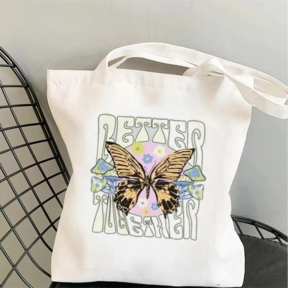 Canvas Tote Bag Women Cotton Shoulder Bag Multi Color Butterflies Good Things Take Time Print Shopping Handbag
Canvas Tote Bag Women Cotton Shoulder Bag Multi Color Butterflies Good Things Take Time Print Shopping Handbag