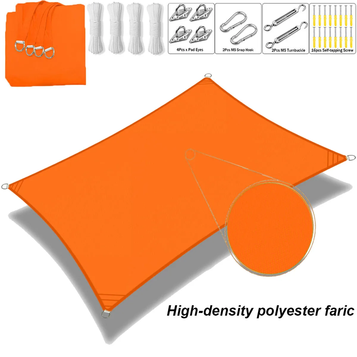 Sunshade Sail, Waterproof Sunshade Fabric, Square-Rectangular Canopy Awning, 95% UV Protection, Patio Garden Carport - Orange
Sunshade Sail, Waterproof Sunshade Fabric, Square-Rectangular Canopy Awning, 95% UV Protection, Patio Garden Carport - Orange
