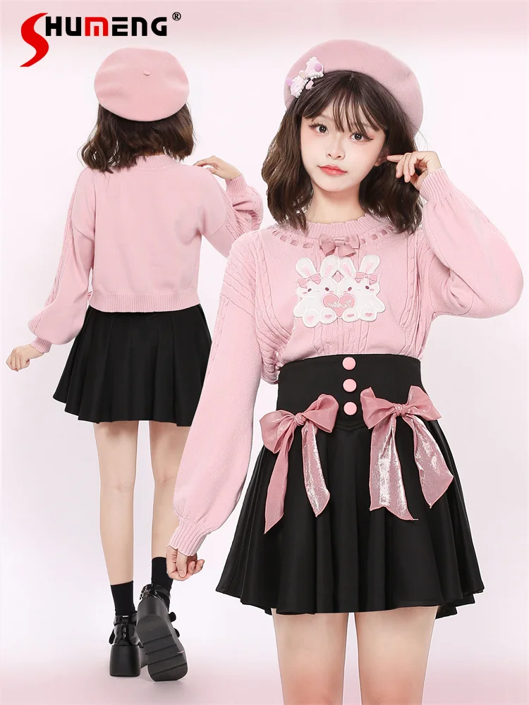 Original Japanese Style Autumn Round Neck Long Sleeve Pullovers Cartoon Sweet Embroidery Versatile Knitted Short Sweater Women
Original Japanese Style Autumn Round Neck Long Sleeve Pullovers Cartoon Sweet Embroidery Versatile Knitted Short Sweater Women