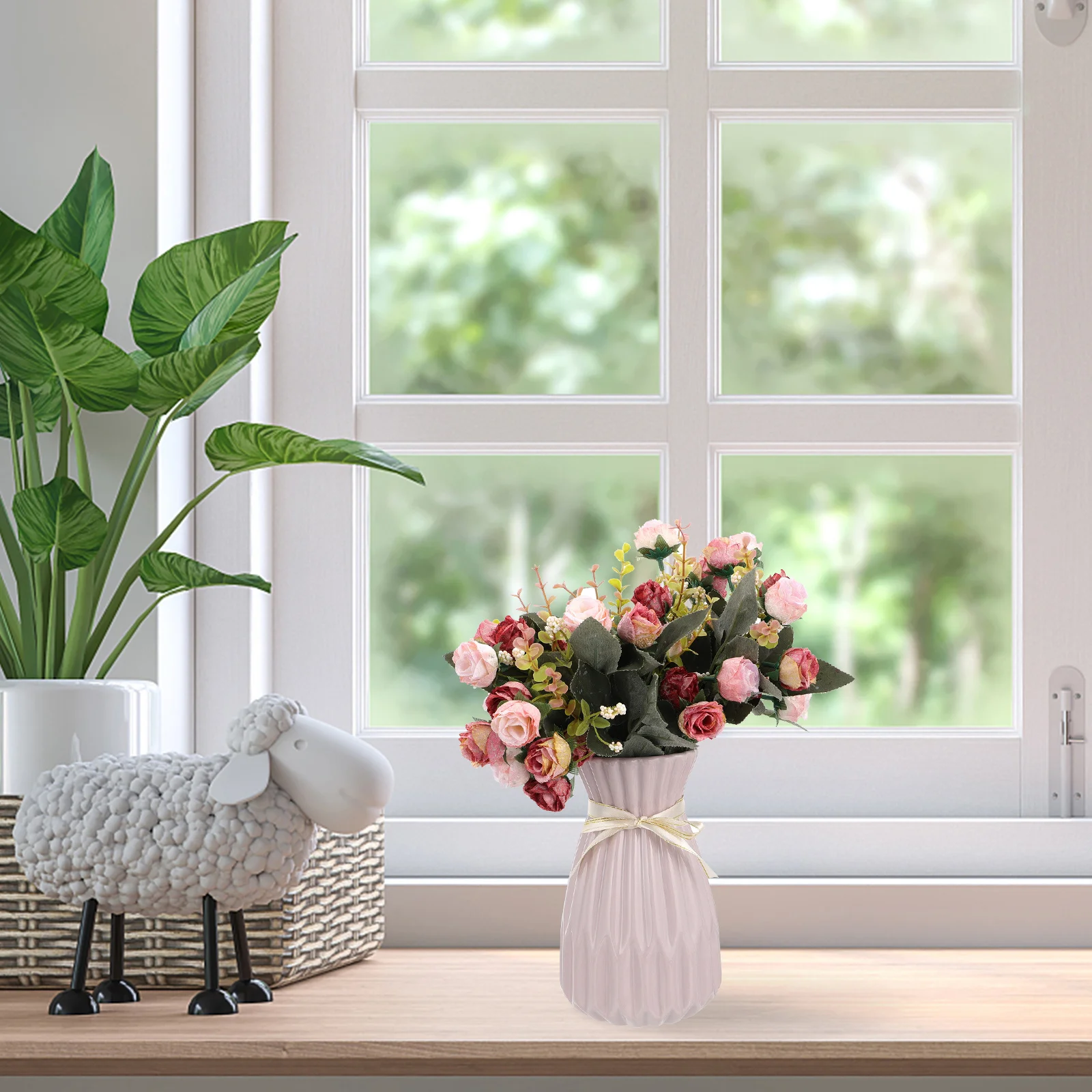 1Pcs Ceramic Flower Vase Simple Elegant Desktop Plant Pot Flower Arrangement Home Decor Ceramic Flowerpot Plant Container 
1Pcs Ceramic Flower Vase Simple Elegant Desktop Plant Pot Flower Arrangement Home Decor Ceramic Flowerpot Plant Container