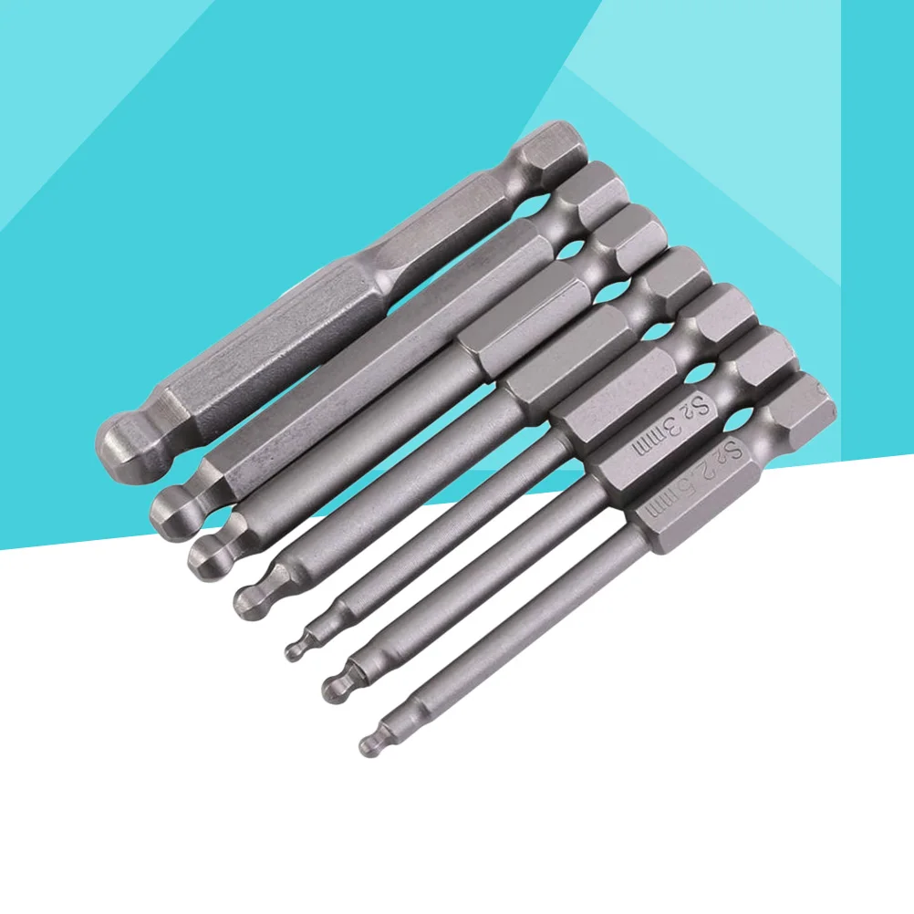 7 pcs Ball End Hex Screwdriver Bits Set High Bits For Electric Hand Screwdrivers Drills 2-8Mm
7 pcs Ball End Hex Screwdriver Bits Set High Bits For Electric Hand Screwdrivers Drills 2-8Mm