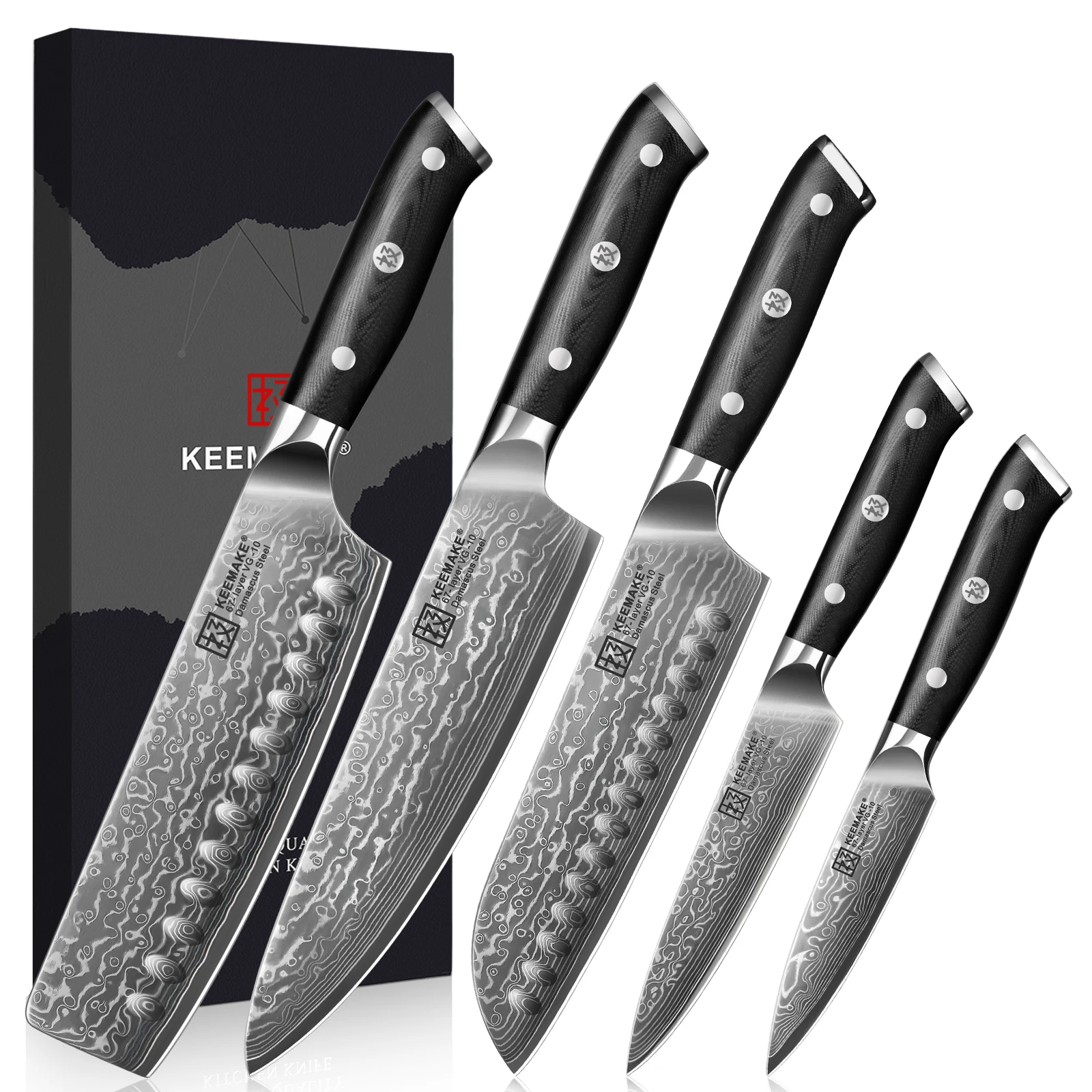 KEEMAKE Kitchen Knives Extra Sharp Damascus Steel Japanese Chef's Knife Cutting Tools Home Cooking Knife Ergonomic G10 Handle
KEEMAKE Kitchen Knives Extra Sharp Damascus Steel Japanese Chef's Knife Cutting Tools Home Cooking Knife Ergonomic G10 Handle