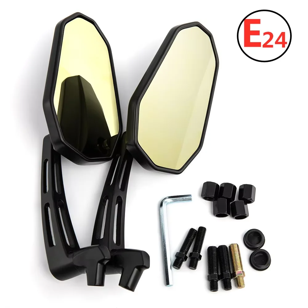 E24 Universal 8mm 10mm Motorcycle Rearview Mirror Aluminum CNC Motorcycle Rear View Mirrors Ultra HD Side Mirror For Z900 Z1000
E24 Universal 8mm 10mm Motorcycle Rearview Mirror Aluminum CNC Motorcycle Rear View Mirrors Ultra HD Side Mirror For Z900 Z1000